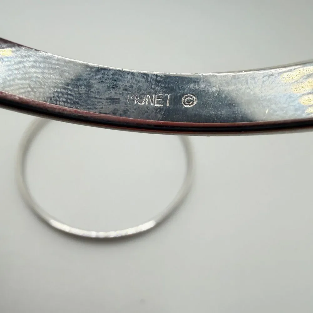 Vintage Monet‎ Silver tone Bangle Bracelet BUNDLE!